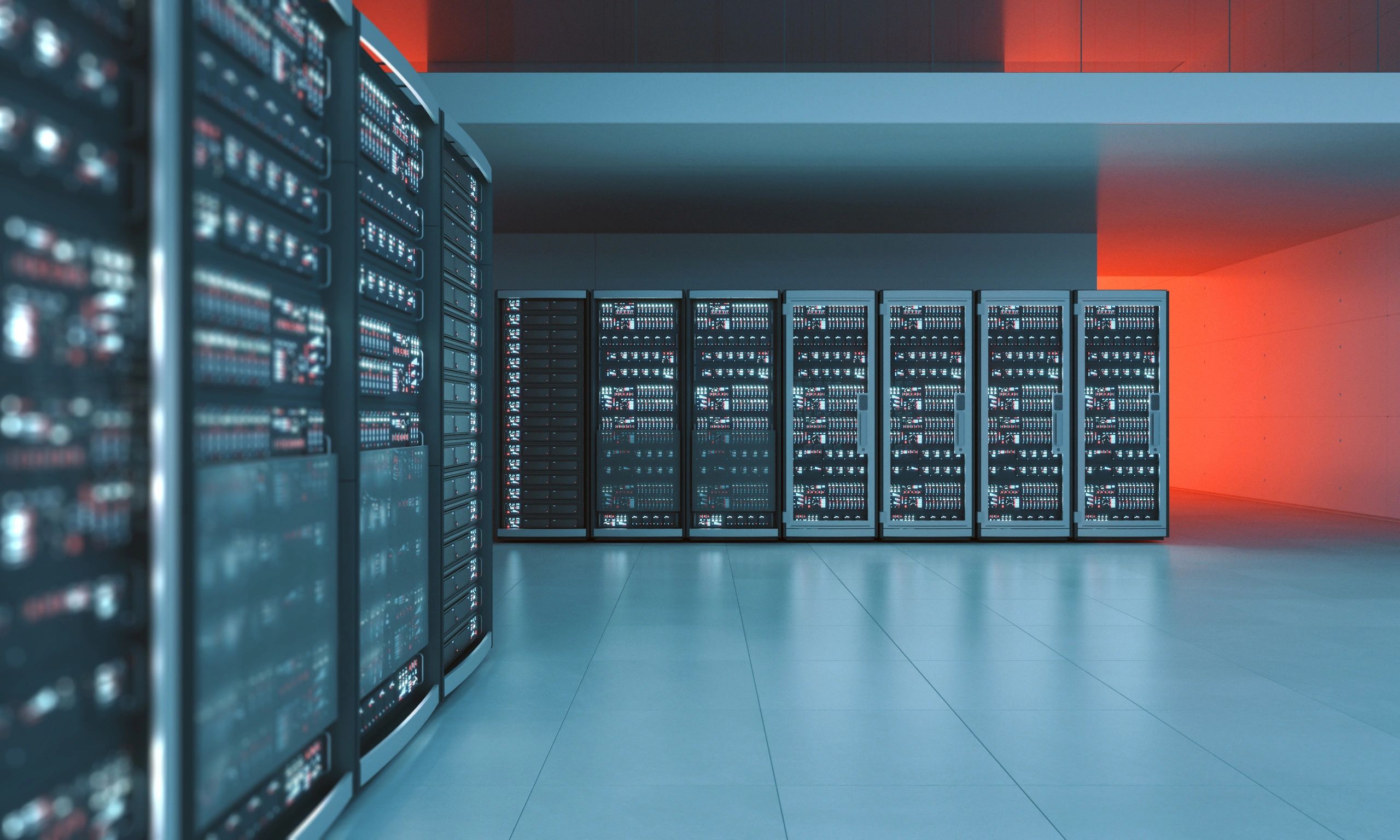 Modern secure data center representing protected business infrastructure