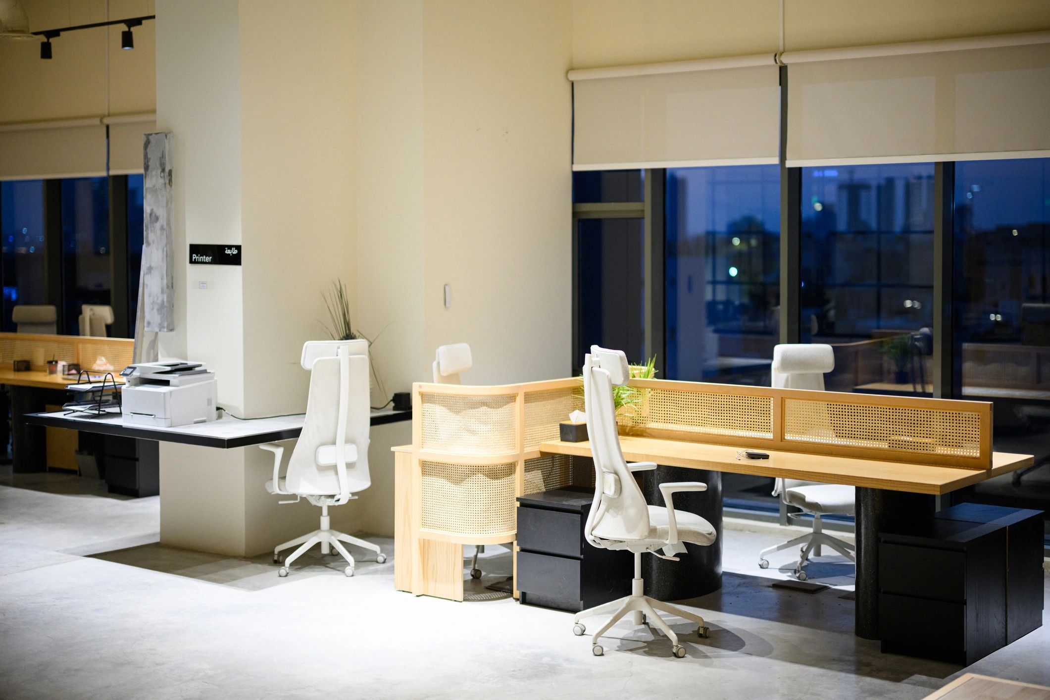 Modern enterprise office interior representing connected business communications